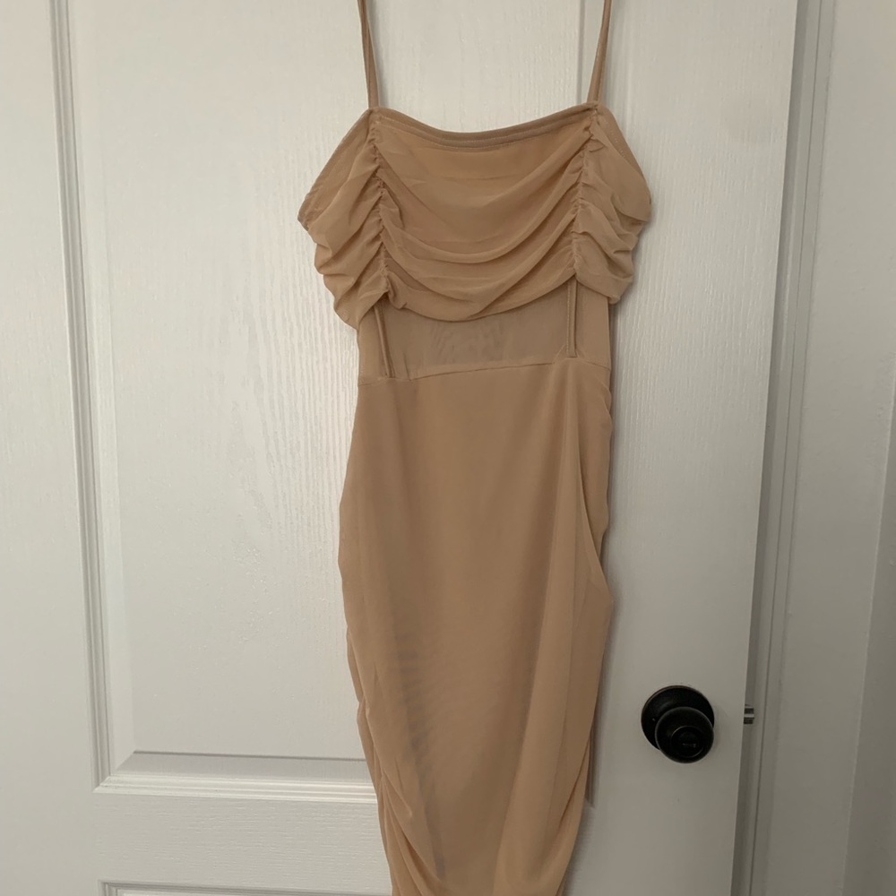 Nude Ruched Dress